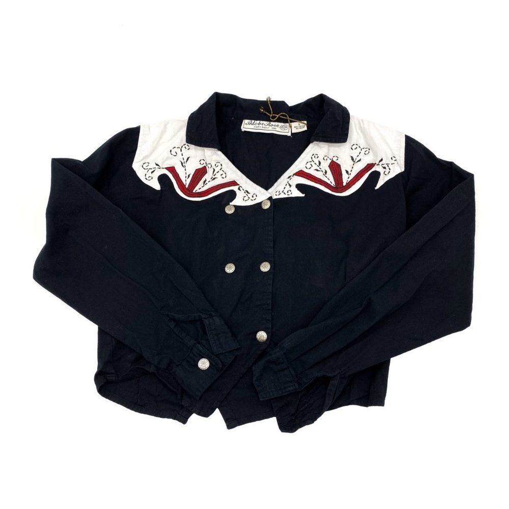 Vintage 1995 denim western style button up top